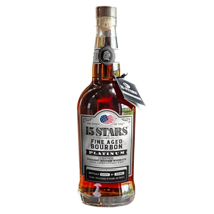 15 Stars Fine Aged Platinum A Blend of Straight Bourbons Whiskeys