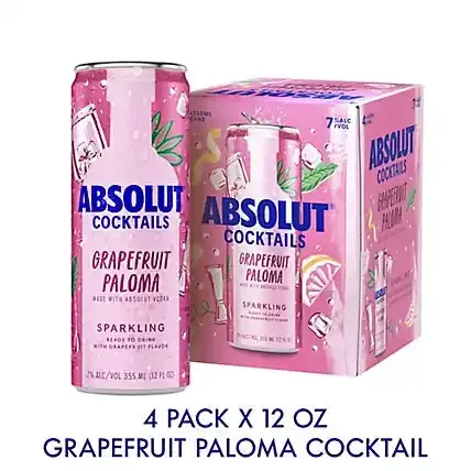 Absolut Cocktail Grapefruit Paloma 12oz 4 Pack Cans