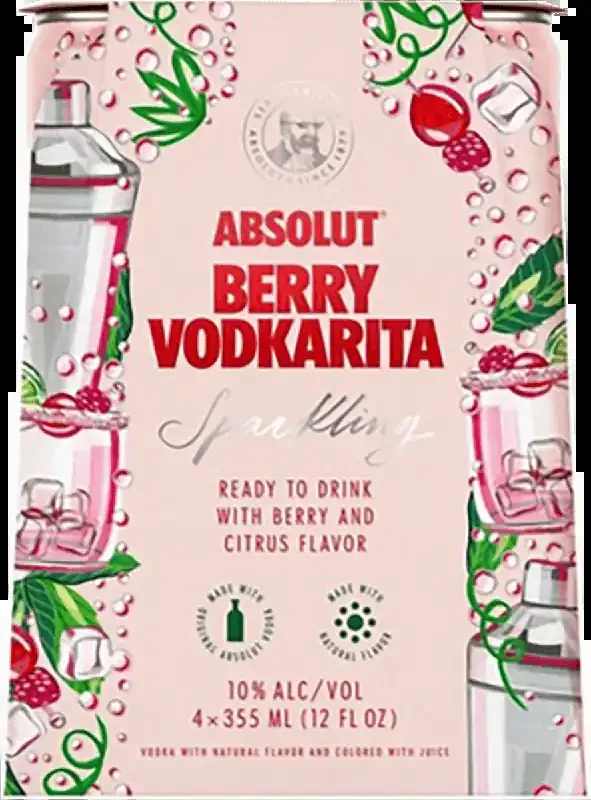 Absolut Cocktails Berry Vodkarita 12oz 4 Pack Cans