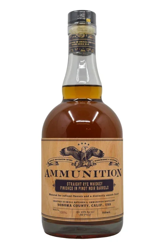 Ammunition Pinot Noir Finish Straight Rye Sonoma Whiskey