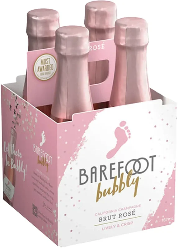 Barefoot Bubbly Brut Rose 187ml 4pk