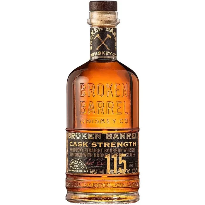 Broken Barrel Cask Strength Kentucky Straight Bourbon Whiskey Finished With Broken Barrel Staves