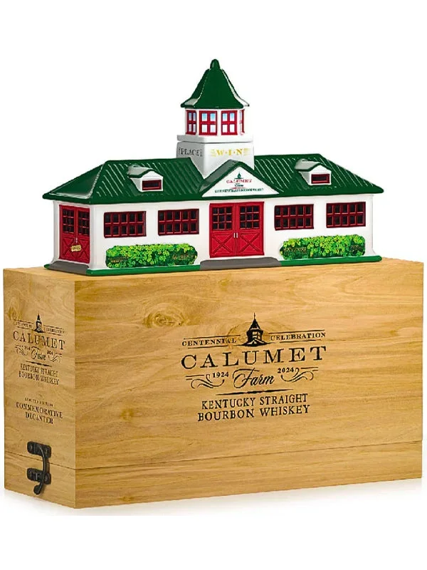 Calumet Farm Bourbon Whiskey Ceramic Farm Decanter Centennial Release
