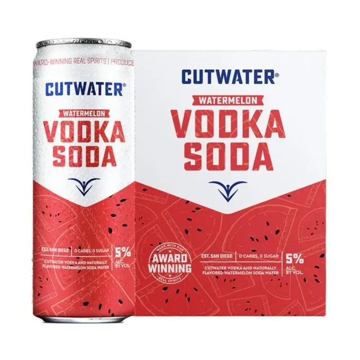 Cutwater – Watermelon Vodkas Soda Ready to Serve Cocktail Slim Can (4 Pack)