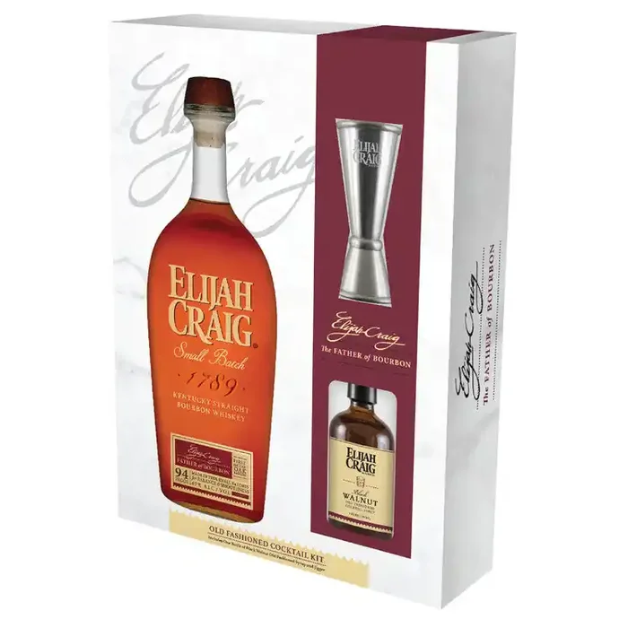 Elijah Craig Straight Bourbon Small Batch 94 W/ Ec Jigger & Gent‘S Old Fashioned Cockail Syrup 750Ml