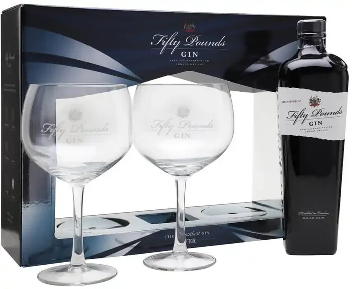 FIFTY POUNDS LONDON DRY GIN W/GLASS 750 ml