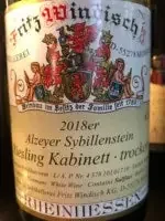 Fritz Windisch Alzeyer Sybillenstein Riesling Kabinett Trocken 2018 750ml