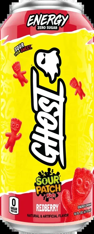 Ghost Energy Zero Sugar Sour Patch Blue Redberry 16oz