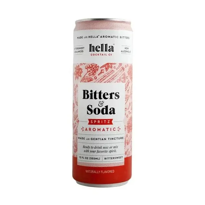 Hella Cocktail – Bitters & Soda Spritz Aromatic Sparkling Non-Alcoholic Aperitif (Red)