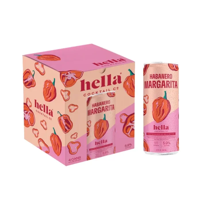 Hella Cocktail – Habanero Margarita Ready to Drink Cocktail (4 Pack)