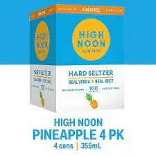 High Noon Hard Seltzer Pineapple 355ml 4Pack Can