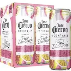 Jose Cuervo – Sparkling Pink Lemonade Margarita Ready to Serve Cocktail (4 Pack)