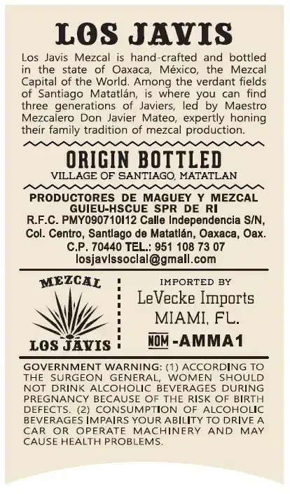 Los Javis Espadin Joven Mezcal 750 ml