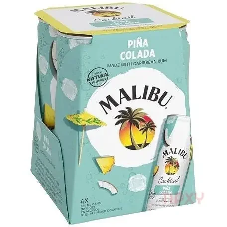 Malibu Pina Colada Cocktail (4pack) 12oz
