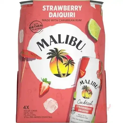 Malibu Strawberry Daiquiri Cocktail (4pack) 12oz