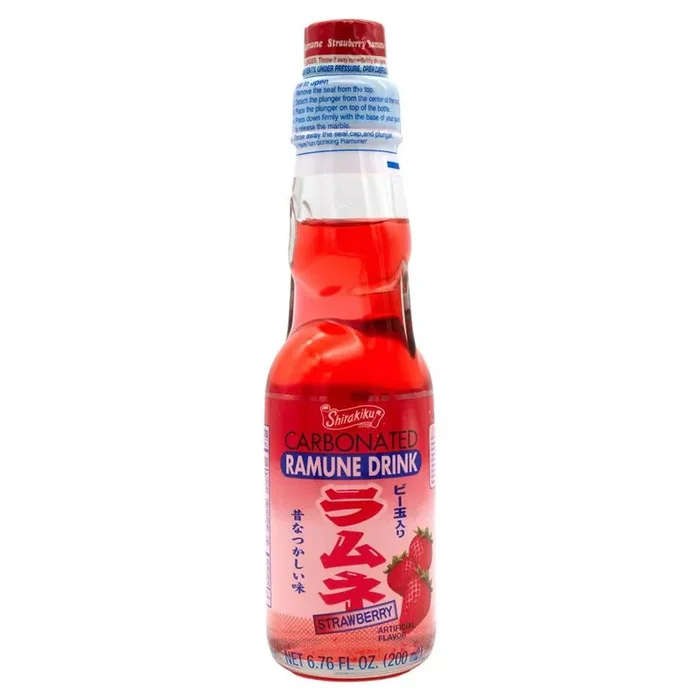 Ramune Carbonated Drink Strawberry 200ml