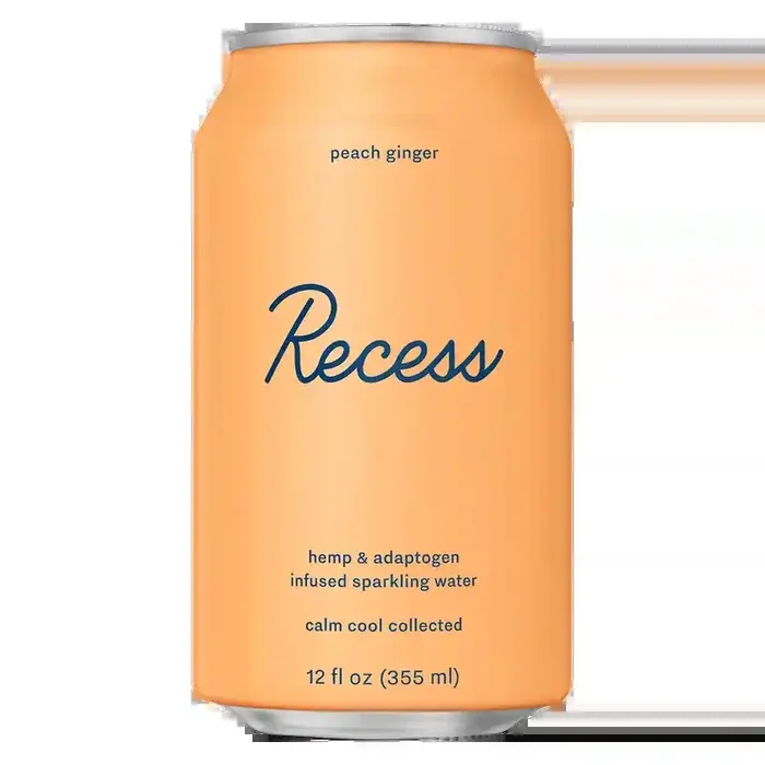 Recess Peach Ginger Cbd Infused Sparkling Water 12oz Can