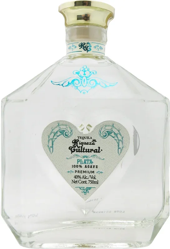 Riqueza Cultural Tequila Plata Corazon Glass 750ml