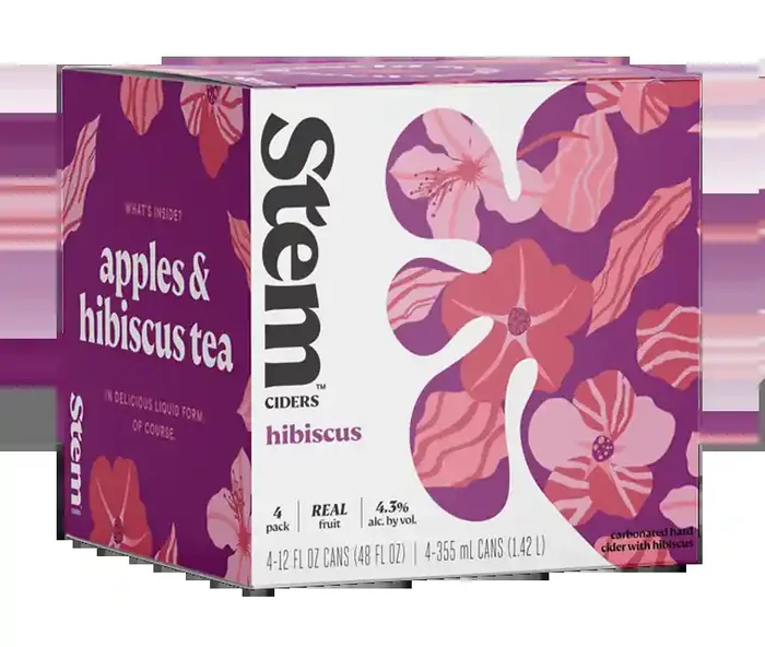 Stem Hibiscus Cider 12oz 4 Pack Can