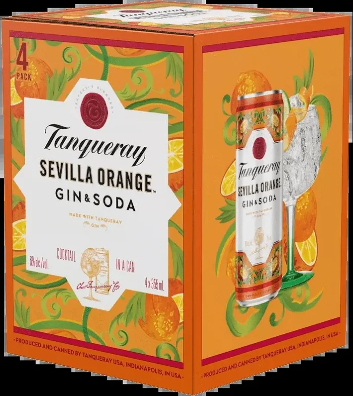 TANQUERAY SEVILLA ORANGE GIN 4 CANS