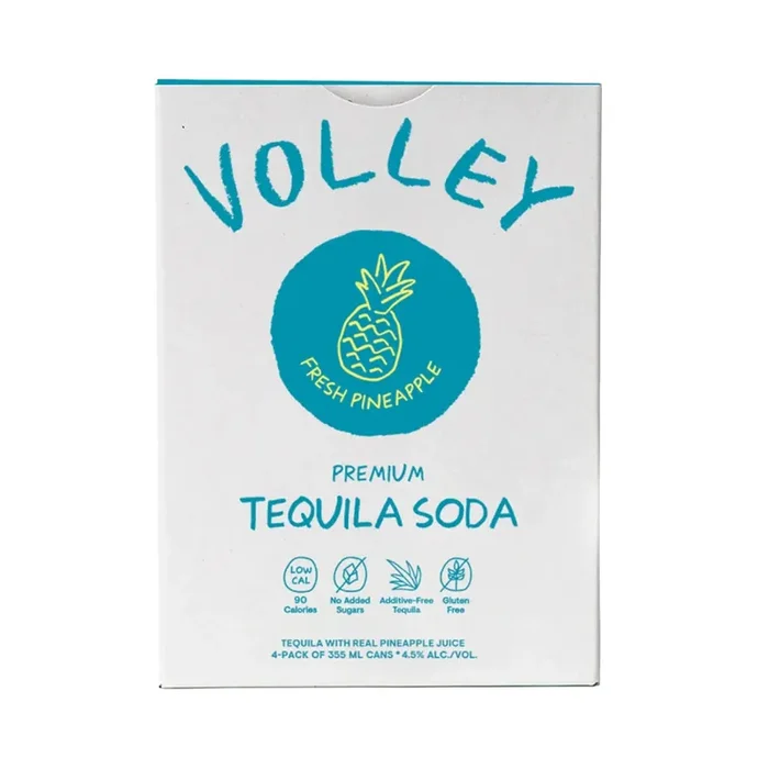 Volley – Fresh Pineapple Tequila Soda (4 Pack)