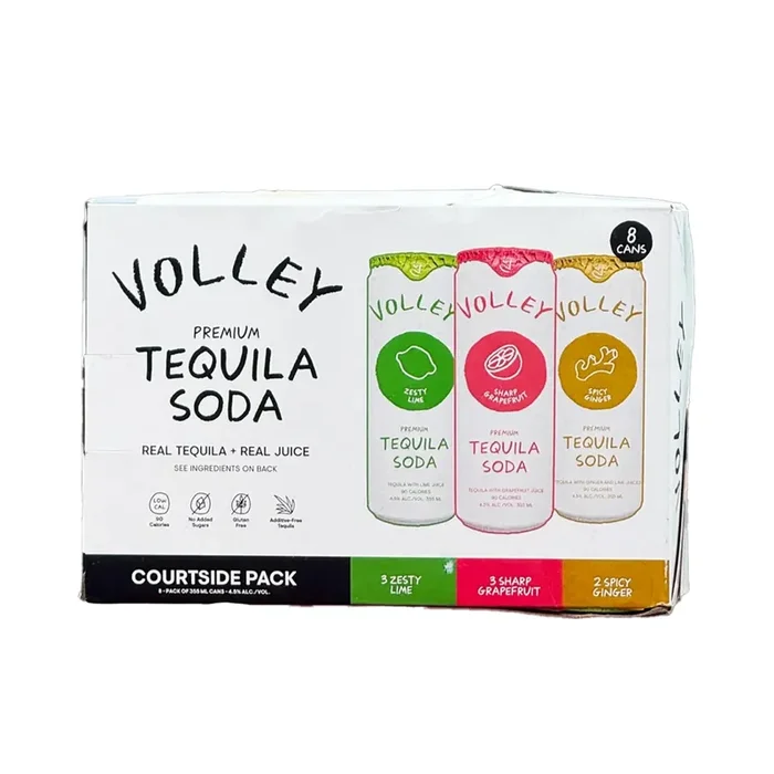 Volley – Tequila Soda Courtside Variety Pack Ready to Serve Cocktails (8 Pack)