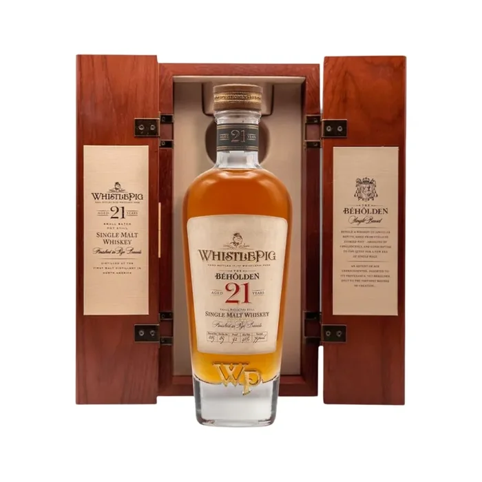WhistlePig – The Beholden Aged 21 Years Single Malt Whiskey Finished in Rye Barrels